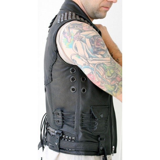 Black Studded leather vest Black Studded leather vest