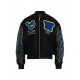 Black Varsity Hammer Wool And Leather Bomber Jacket Black Varsity Hammer Wool And Leather Bomber Jacket
