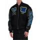 Black Varsity Hammer Wool And Leather Bomber Jacket Black Varsity Hammer Wool And Leather Bomber Jacket