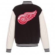 Black & White Detroit Red Wings Varsity Jacket