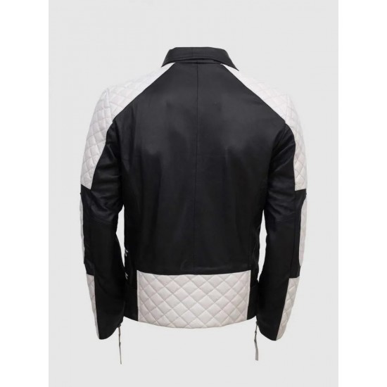 Black & White Equitazione Leather Jacket for Men