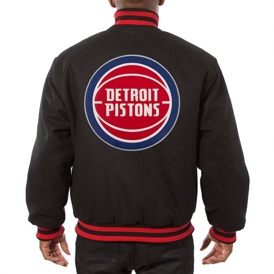 Black Wool Detroit Pistons Varsity Jacket Black Wool Detroit Pistons Varsity Jacket