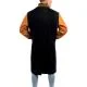 Black Wool & Old Gold Sleeves Letterman Coat