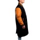 Black Wool & Old Gold Sleeves Letterman Coat