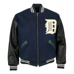 Black and Blue Detroit Tigers 1955 Letterman Jacket