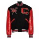 Black and Red Clark Atlanta University Wool & Leather Varsity Jacket