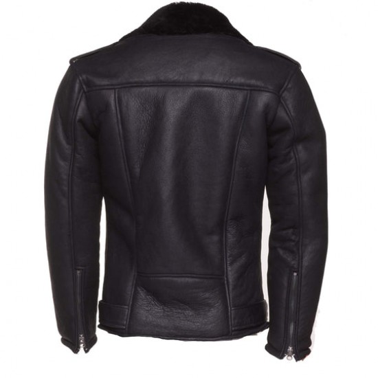 Black on Black Shearling Biker Jacket Black on Black Shearling Biker Jacket