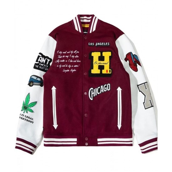 BlackAF Kenya Barris Maroon Wool Letterman Jacket BlackAF Kenya Barris Maroon Wool Letterman Jacket