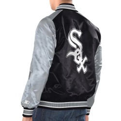 Black/Silver Chicago White Sox Renegade Varsity Jacket 