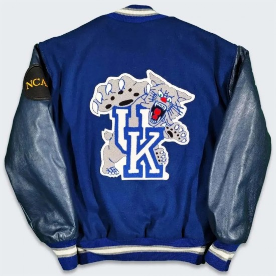 Blue California Golden Bears Varsity Wool/Leather Jacket