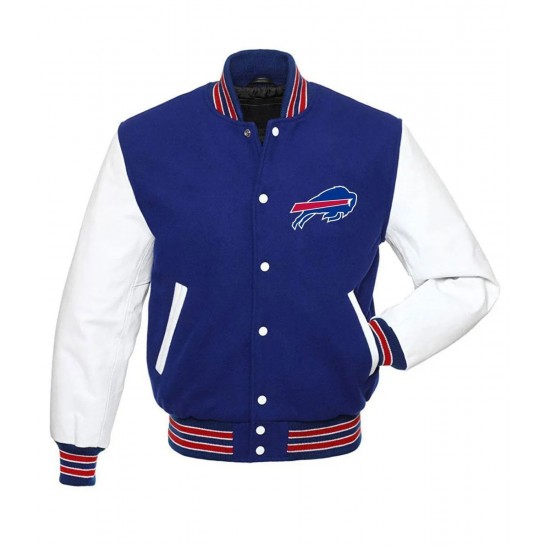 Blue and White Buffalo Bills Letterman Jacket Blue and White Buffalo Bills Letterman Jacket