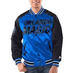 Blue/Black Orlando Magic Renegade Varsity Satin Jacket 
