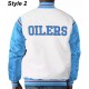 Bomber Houston Oilers Light Blue Satin Jacket