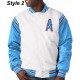 Bomber Houston Oilers Light Blue Satin Jacket