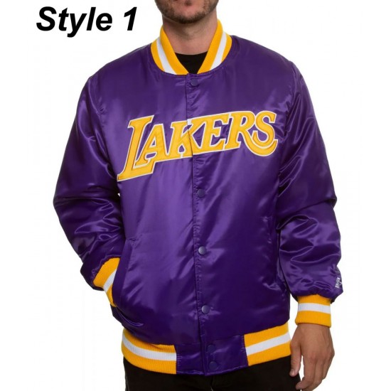 Bomber LA Lakers Purple Satin Jacket Bomber LA Lakers Purple Satin Jacket