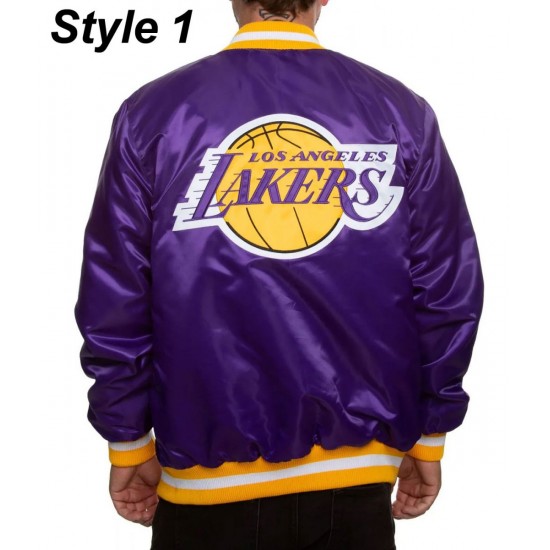 Bomber LA Lakers Purple Satin Jacket Bomber LA Lakers Purple Satin Jacket