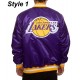 Bomber LA Lakers Purple Satin Jacket Bomber LA Lakers Purple Satin Jacket