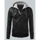 Bomber Men's Slim Fit Black Biker Jacket Bomber Men's Slim Fit Black Biker Jacket