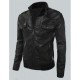 Bomber Men's Slim Fit Black Biker Jacket Bomber Men's Slim Fit Black Biker Jacket