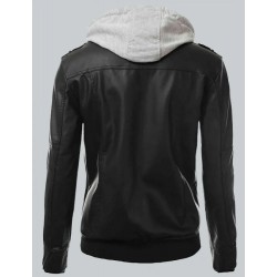 Bomber Men’s Slim Fit Black Biker Jacket 