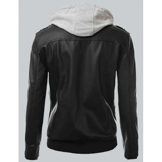 Bomber Men’s Slim Fit Black Biker Jacket Bomber Men’s Slim Fit Black Biker Jacket