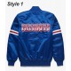 Bomber New England Patriots Royal Blue Satin Jacket Bomber New England Patriots Royal Blue Satin Jacket