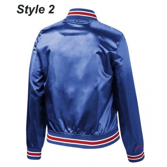 Bomber New England Patriots Royal Blue Satin Jacket Bomber New England Patriots Royal Blue Satin Jacket