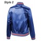 Bomber New England Patriots Royal Blue Satin Jacket Bomber New England Patriots Royal Blue Satin Jacket