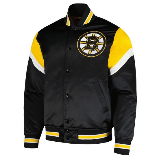 Boston Bruins Midweight Black Satin Jacket Boston Bruins Midweight Black Satin Jacket