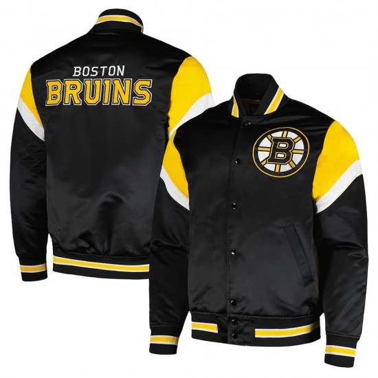 Boston Bruins Midweight Black Satin Jacket Boston Bruins Midweight Black Satin Jacket