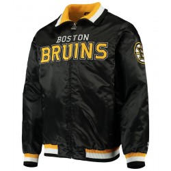 Boston Bruins Starter Black Satin Jacket