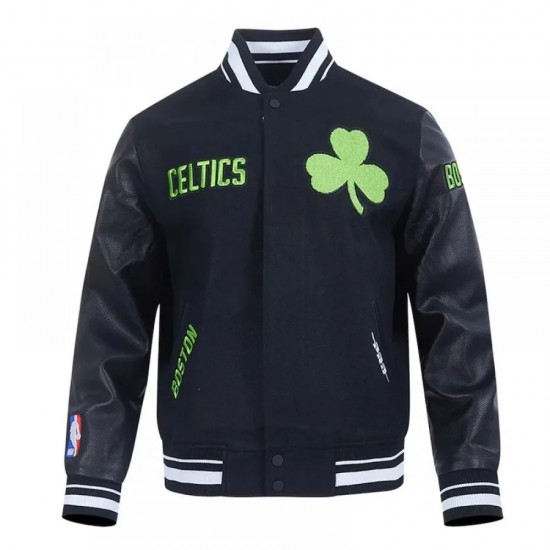 Boston Celtics 2024/25 City Edition Black Chenille Varsity Jacket