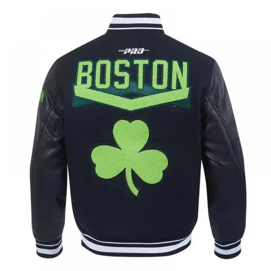 Boston Celtics 2024/25 City Edition Black Chenille Varsity Jacket
