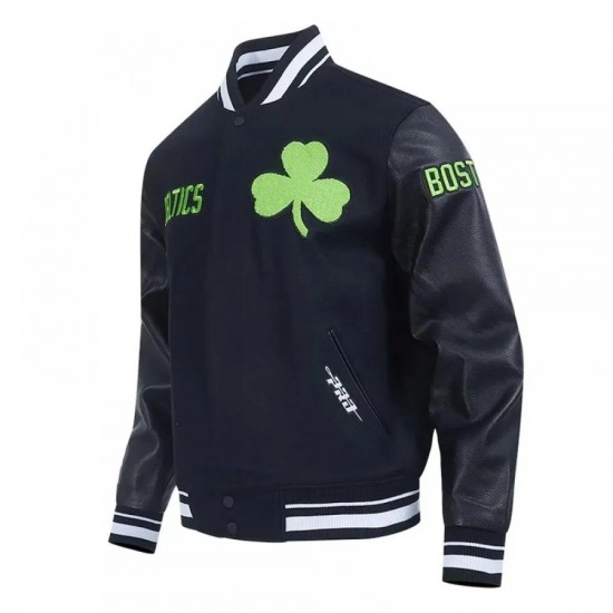 Boston Celtics 2024/25 City Edition Black Chenille Varsity Jacket