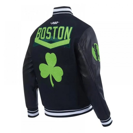 Boston Celtics 2024/25 City Edition Black Chenille Varsity Jacket