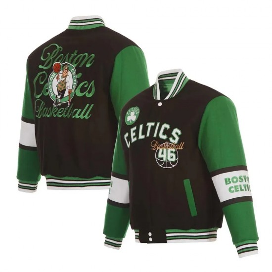 Boston Celtics Black & Green Varsity Wool Jacket