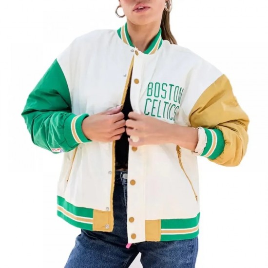 Boston Celtics Color Block Bomber Jacket
