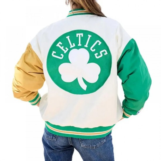 Boston Celtics Color Block Bomber Jacket