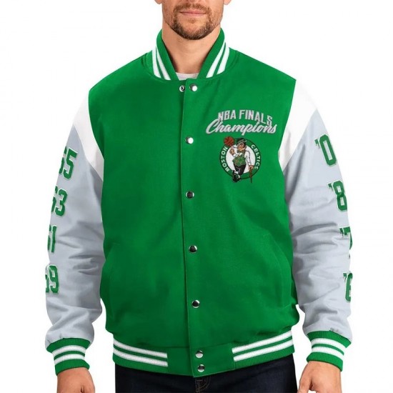 Boston Celtics Franchise Varsity Green and Gray Jacket Boston Celtics Franchise Varsity Green and Gray Jacket