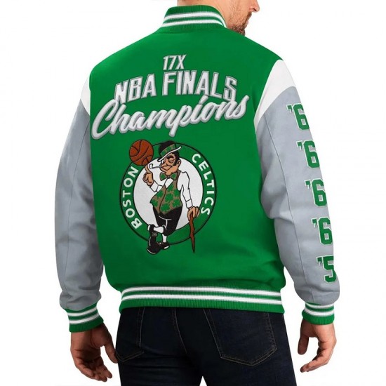 Boston Celtics Franchise Varsity Green and Gray Jacket Boston Celtics Franchise Varsity Green and Gray Jacket