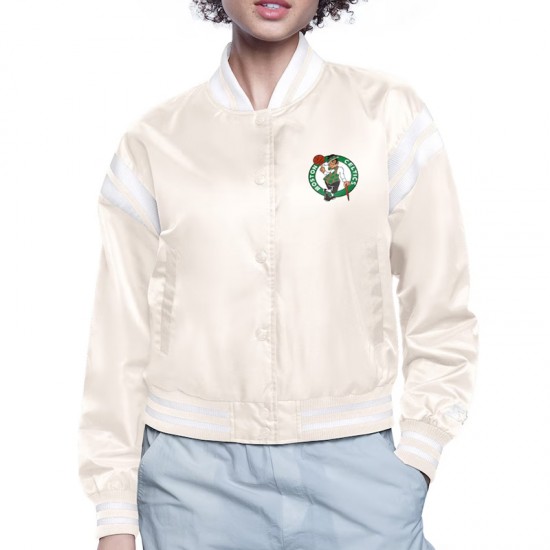 Boston Celtics Printed Logo Varsity Satin Jacket Boston Celtics Printed Logo Varsity Satin Jacket