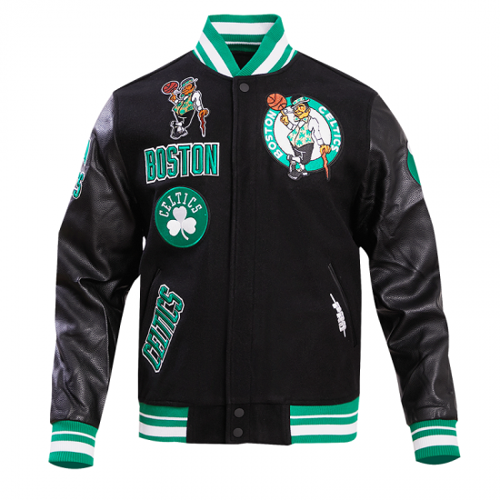 Boston Celtics Retro Clasiic Rib Black Varsity Jacket Boston Celtics Retro Clasiic Rib Black Varsity Jacket