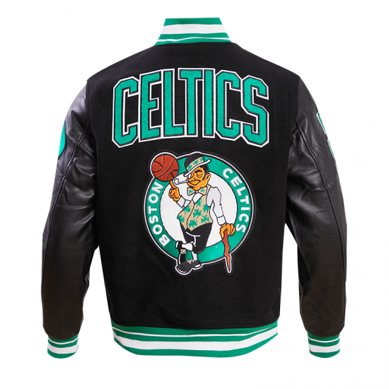 Boston Celtics Retro Clasiic Rib Black Varsity Jacket Boston Celtics Retro Clasiic Rib Black Varsity Jacket