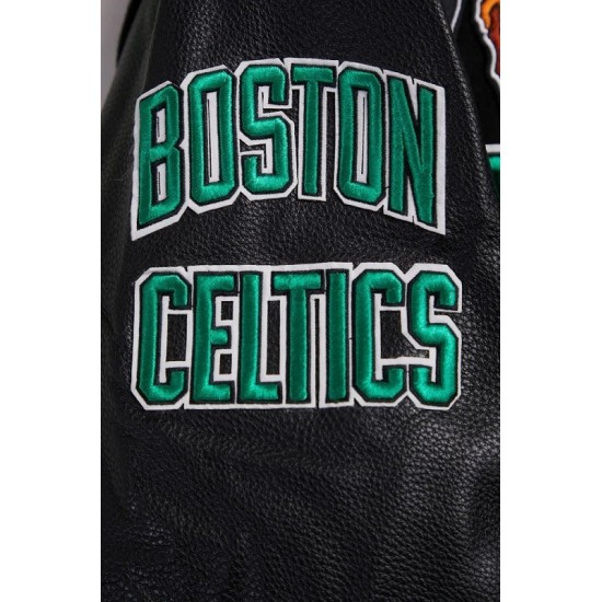 Boston Celtics Retro Classic Rib Black Wool Varsity Jacket Boston Celtics Retro Classic Rib Black Wool Varsity Jacket