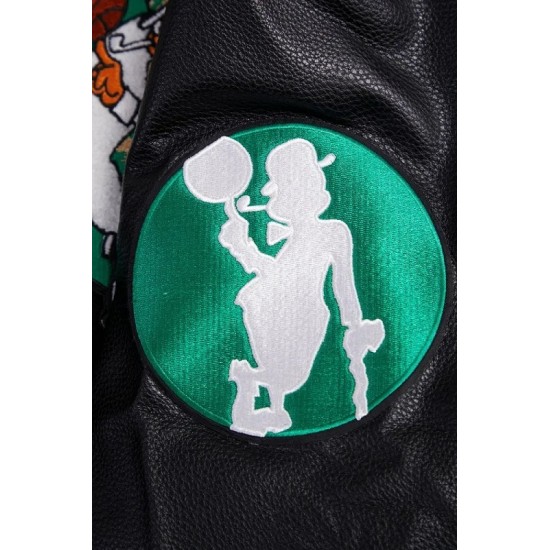 Boston Celtics Retro Classic Rib Black Wool Varsity Jacket Boston Celtics Retro Classic Rib Black Wool Varsity Jacket