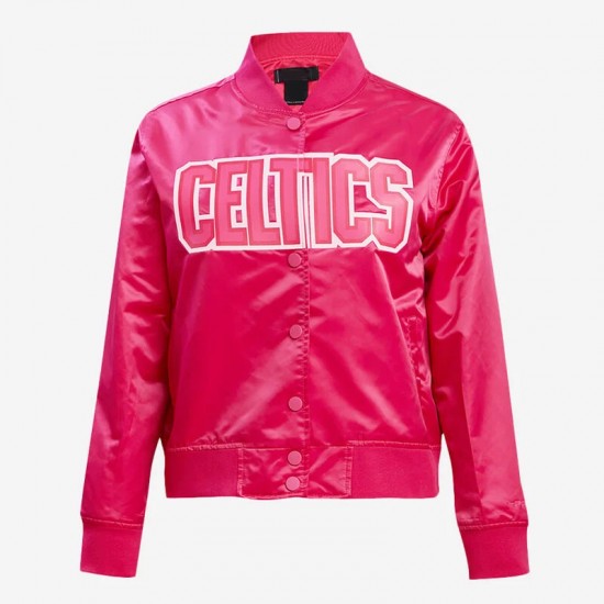 Boston Celtics Triple Pink Satin Jacket
