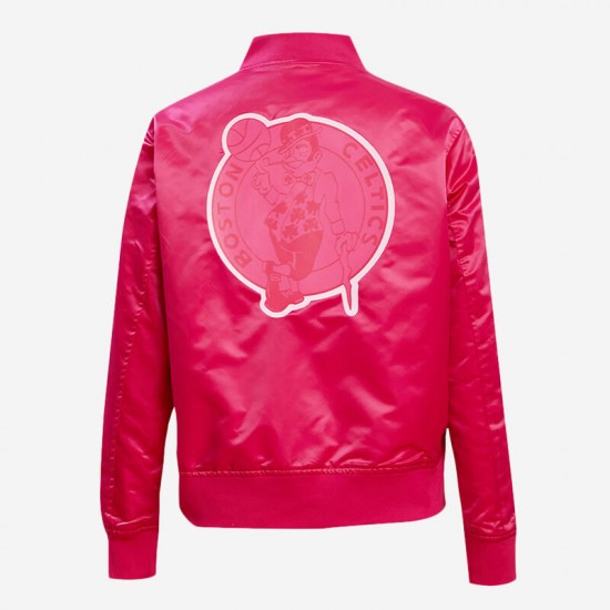 Boston Celtics Triple Pink Satin Jacket