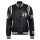 Boston Celtics Vegan Black Varsity Leather Jacket Boston Celtics Vegan Black Varsity Leather Jacket