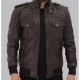 Brian Mens Bomber Dark Brown Leather Jacket Brian Mens Bomber Dark Brown Leather Jacket