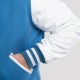 Bright White Leather Sleeves and Newark Blue Wool Body Letterman Jacket